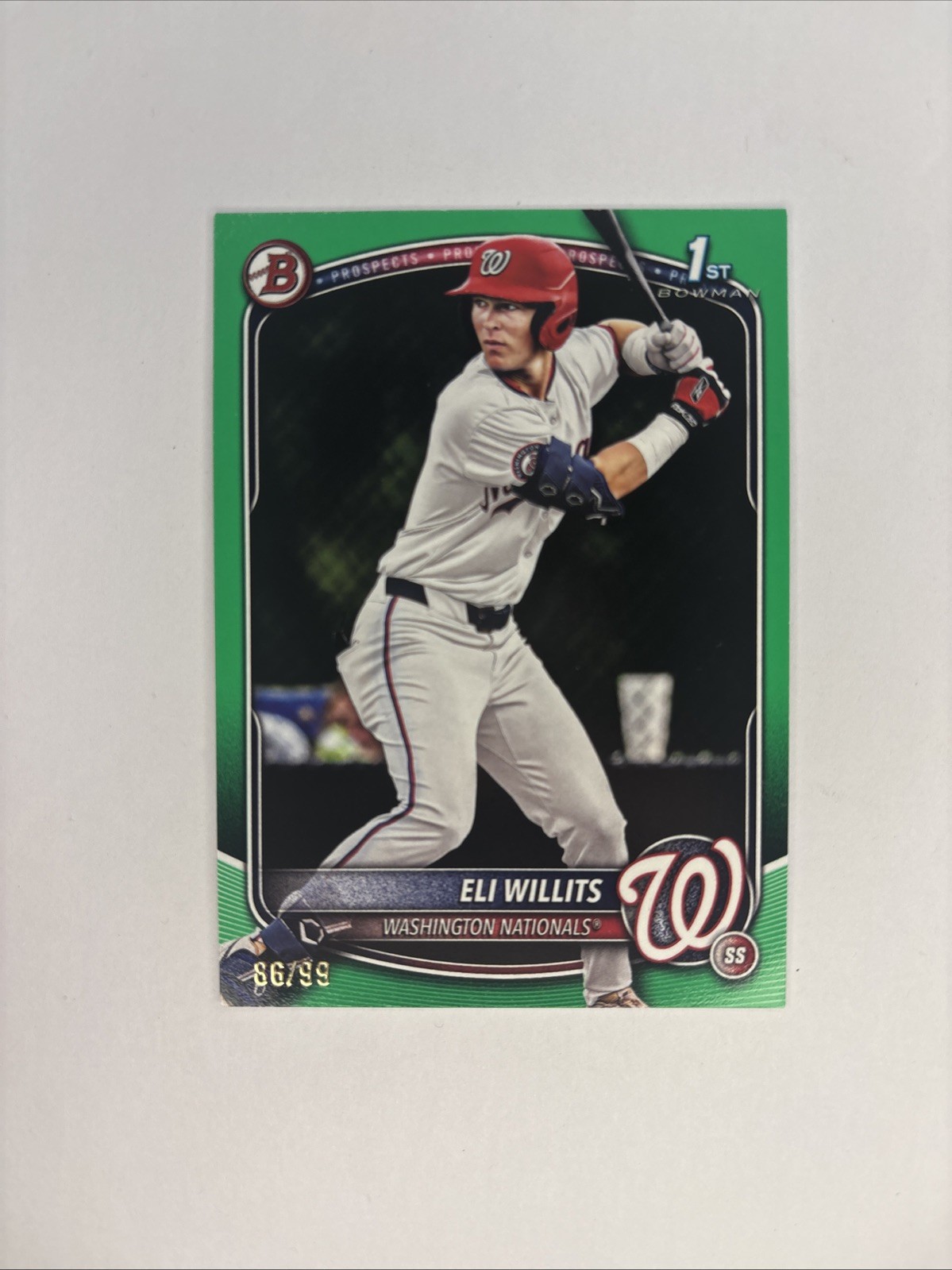 Eli Willits  - 2025 Bowman Draft Green Paper /99 1st Nationals #BD-1