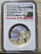 Canada - 2016 $20 The Universe Glow-in-the Drak HGC ER70 ER UC