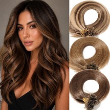 Keratin Fusion Nail U Tip Pre Bonded Remy Human Hair Extensions 16"18"20"22"24"