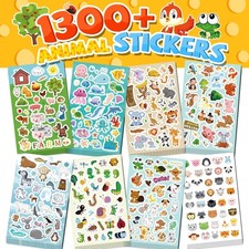 Sinceroduct Stickers for Kids, 1300 Cute Animals Water Bottle Animal-04