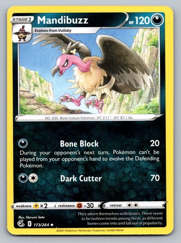 Pokemon TCG Fusion Strike Mandibuzz #173