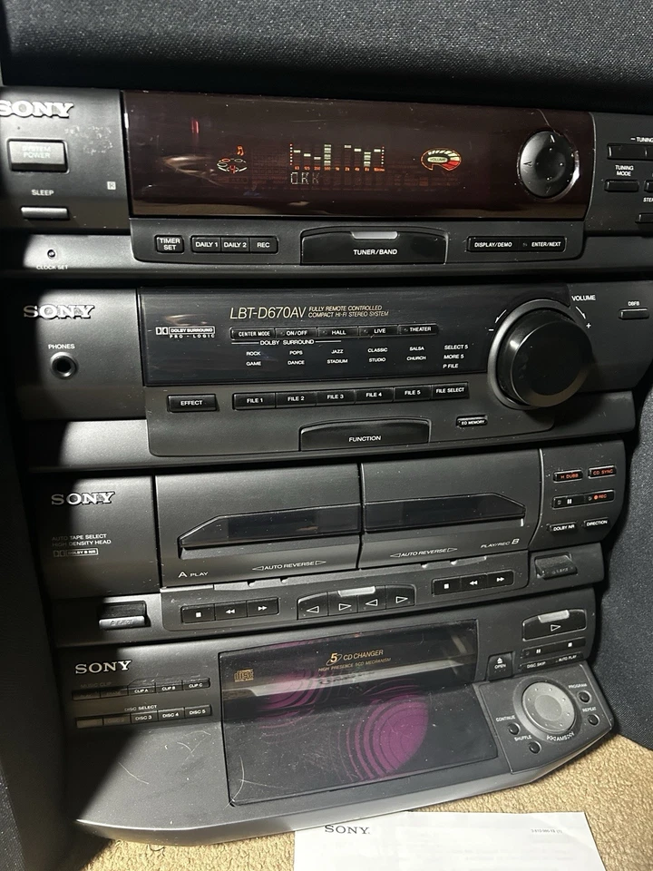 Vintage Sony LBT-D670AV Audio System W/ 5 Speakers Working- No Remote !READ! - Image 2 of 4