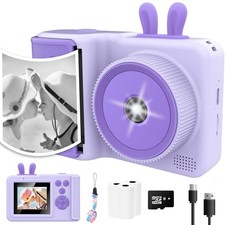 Instant Print Camera for Kids 1080P Video Portable Birthday Gift Ages 3-12