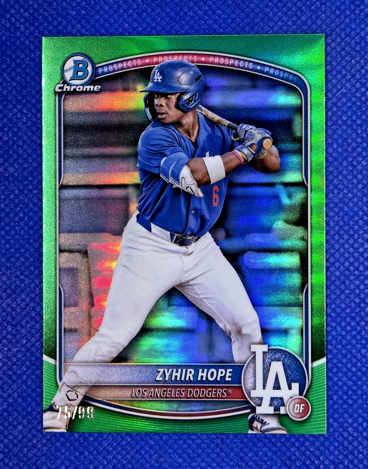 2025 Bowman Chrome Prospects Zyhir Hope #BCP-2 True Green Refractor /99