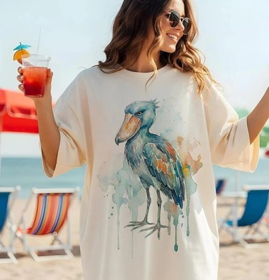 Cute Watercolor Shoebill Stork Comfort Tee