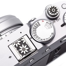 White Flower Metal Camera Hot Shoe Cover For Leica Canon Nikon Fuji