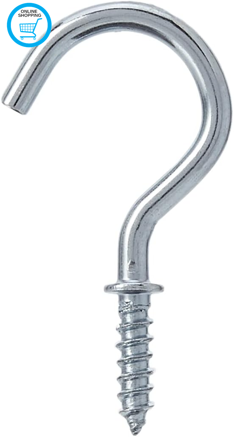 ® BH01111 (20 Pcs) Chrome Plated Mug Shouldered Cup Hooks, 25 Mm (1 Inch) - Pack