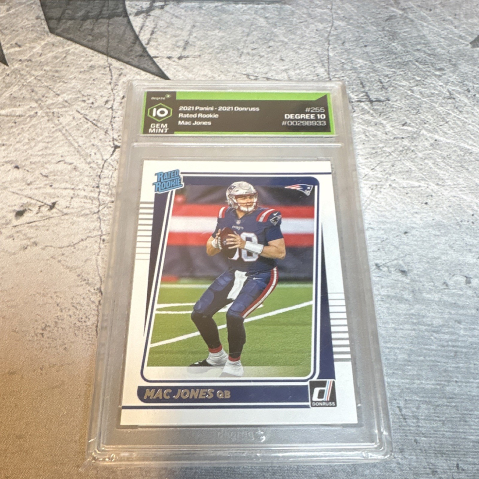 Panini Donruss 2021 Mac Jones #255 Rated Rookie Degree 10 Patriots Football