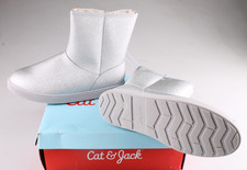 Cat  Jack Holland Gray Glitter Girls Boots Size 5 New In Box Faux Fur Lining