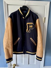 Ralph Lauren Polo State Champs Varsity Jacket XXL Leather Sleeves Men  s