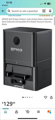 BPMIO Self Empty Station Empty Dock Dust Collection B15 Robot Vacuum Cleaner BLK