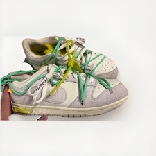 Nike Dunk Low Off-White Lot 14 of 50 DM1602-107 White Gray Green Leather