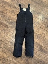 Black Snow Bibs Snow Suit Kids Small 6-8 Black Weathertamer