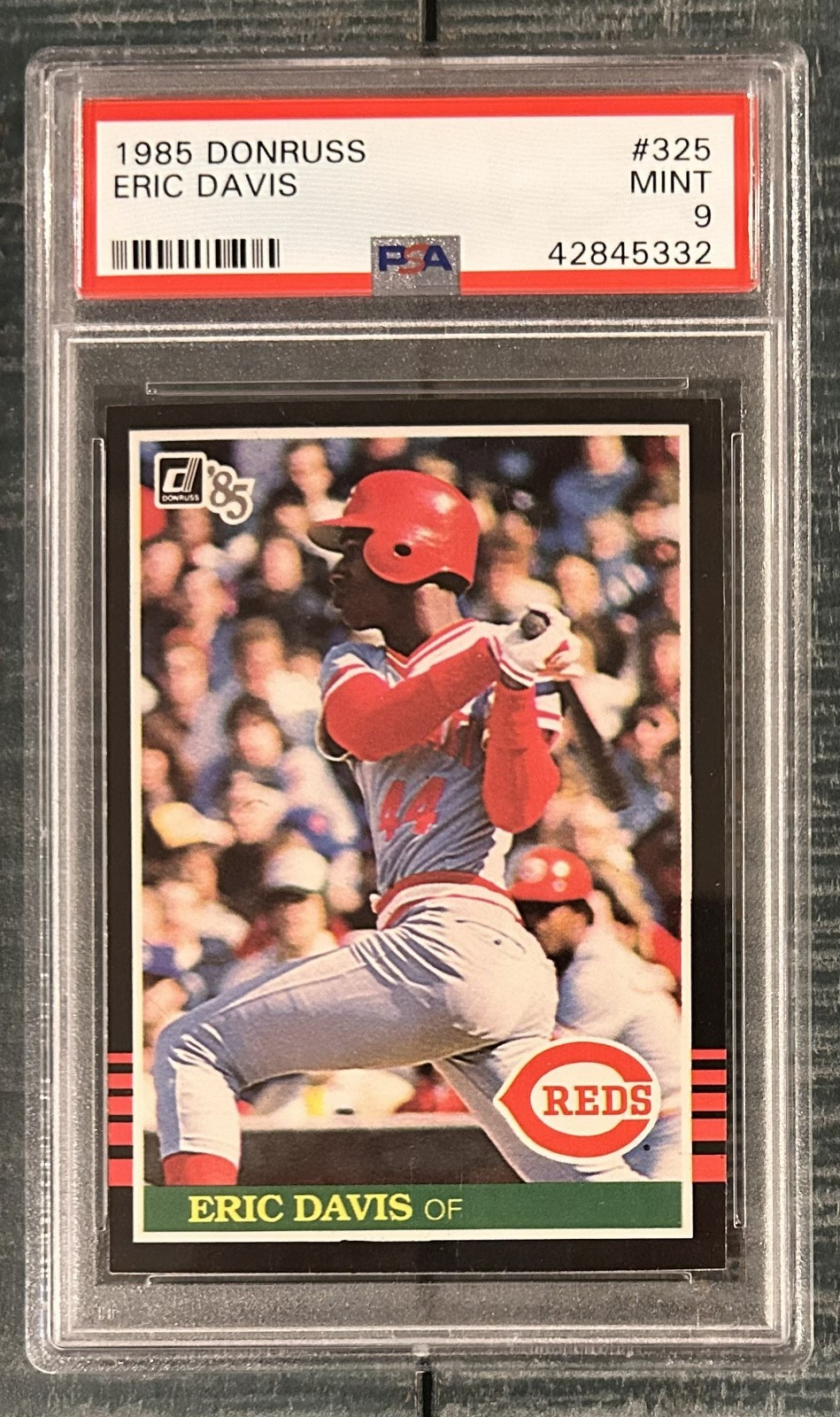 1985 Donruss #325 ERIC DAVIS PSA 9 Baseball ROOKIE RC Reds/Dodgers