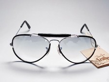 VTG RAY BAN BLACK SILVER LEATHERS OUTDOORSMAN 62MM CHANGEABLE B L TAG/MINT 