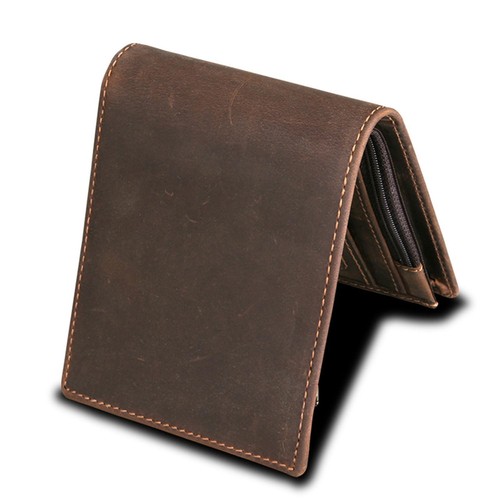 Small leather Mens RFID Blocking Bifold Wallet Slim Minimalist Western Wallet...