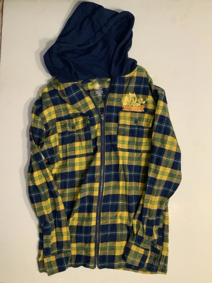 Disney Tres Caballeros Pato Donald Sudadera con Capucha Franela Cremallera Pequeña Cremallera Completa Amarilla Foto 2 de 4