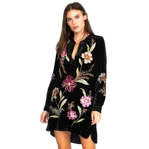 with tags Johnny Was Meriah Relaxed Trapunto Black Floral Embroidere G2U
