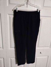 Allura by Cherokee Mid Rise Tapered Leg Scrubs Pants Size M Petite Black CKA184P