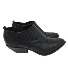 Vintage Zodiac Western Leather Booties Black 8.5