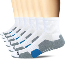 Men's Athletic Cushioned Quarter Socks 6 Pairs 