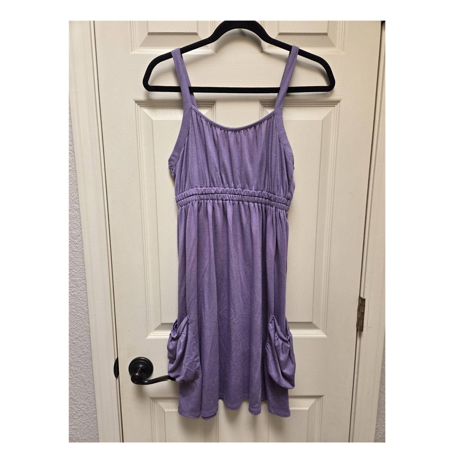 Mossimo Supply Co. Purple Knit Sundress Scoop Neck Sleeveless Pockets, Medium