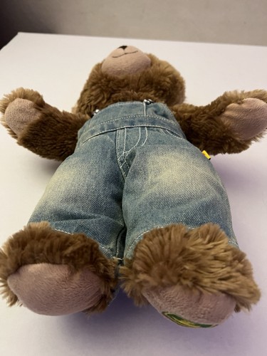 John Deere Overalls Logo Green Denim Brown Teddy Bear Build A Bear Plush Toy B6 - Picture 5 of 5