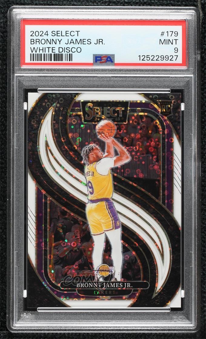 2024 Select Premier Level White Disco Prizm 51/75 Bronny James Jr PSA 9 MINT 8d9