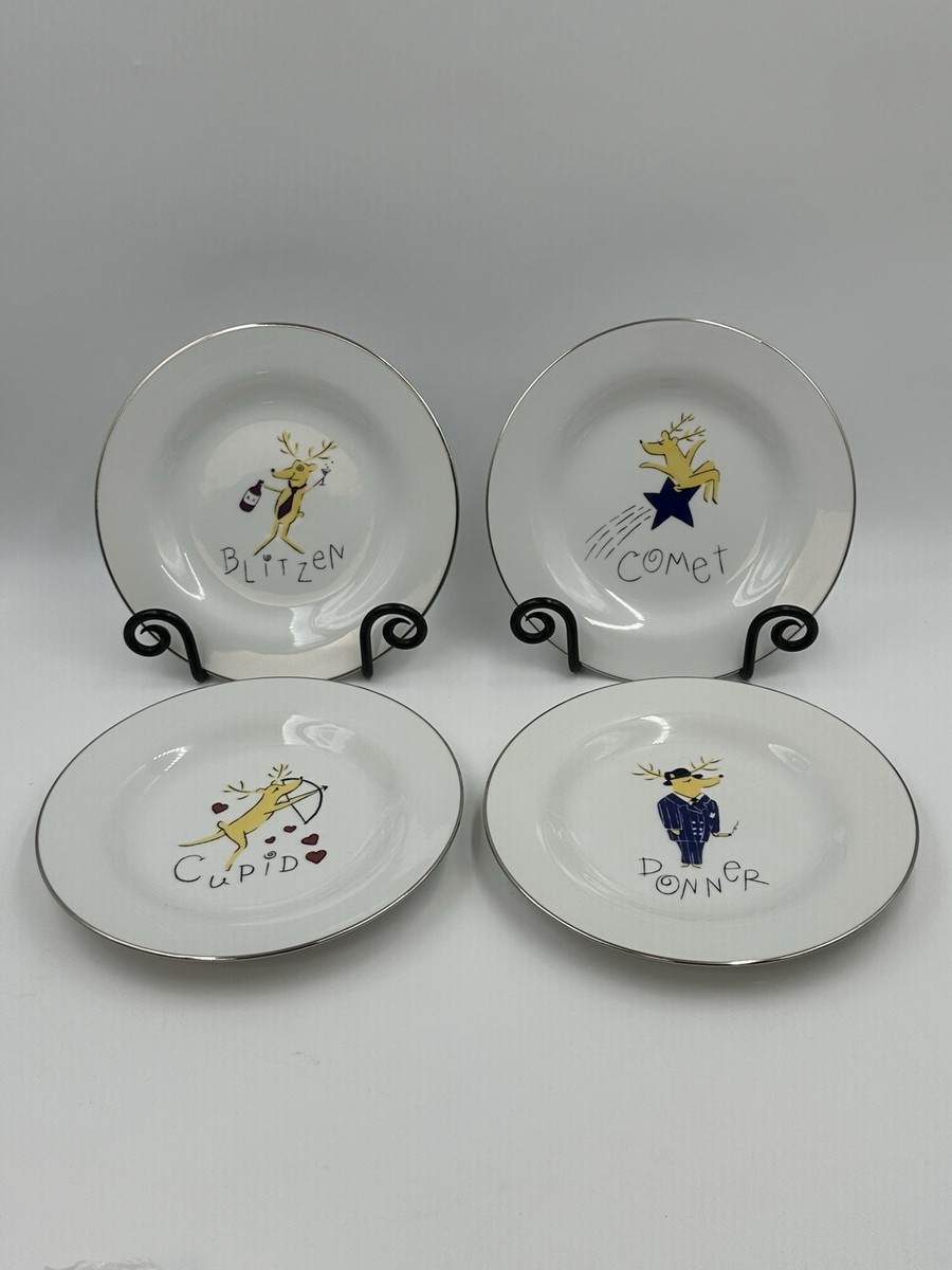 Reindeer Pottery Barn Plate Set Pottery Barn Christmas Reindeer