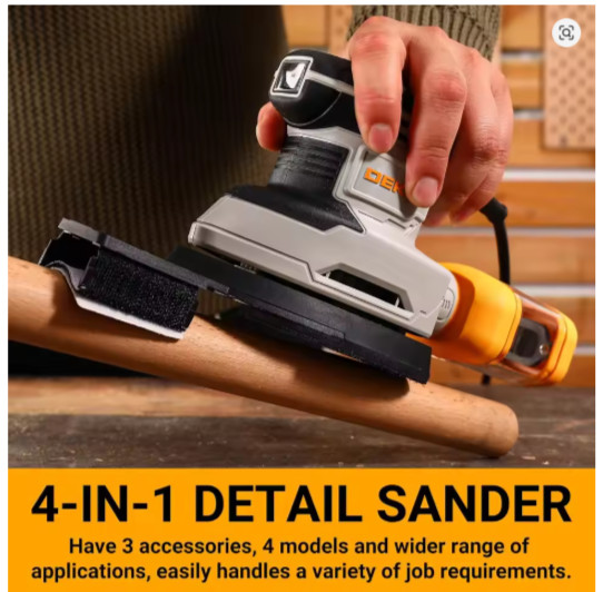 DEKO Corded Electric Mouse Palm Sander w/ Dust Collector Multi-Function