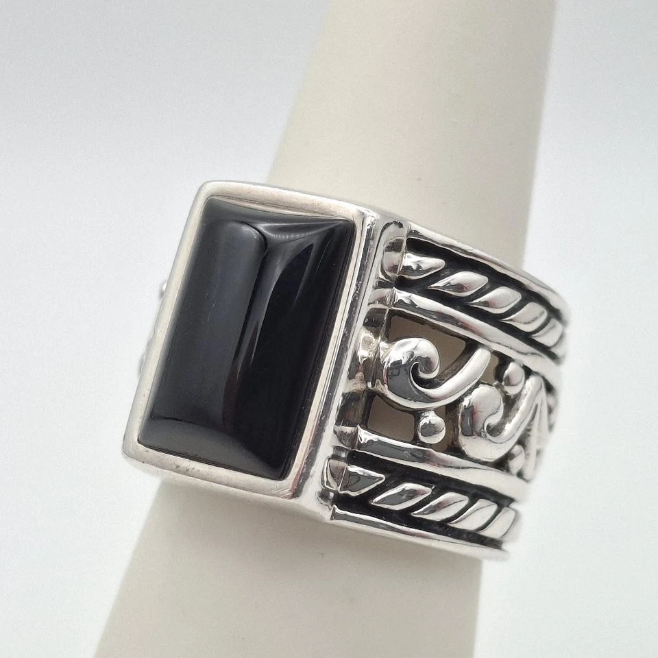 Silpada Plata de Ley 925 Rectangular Negro Ónix Rollo Filigrana R (CP3007840) Foto 4 de 4