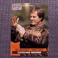 Bill Belichick 1991 Pro Set Rookie Card Cleveland Browns  ￼. rookie card picture