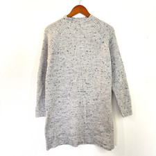 Madewell Womens Donegal Wool Blend Sweater Dress Sz M Gray Mock Neck Ribbed Cozy