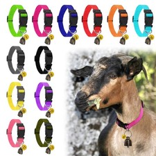 GINDOOR 12 Pack Goat Collars with Bells and Number Tag  Adjustable Nylon Grazi...