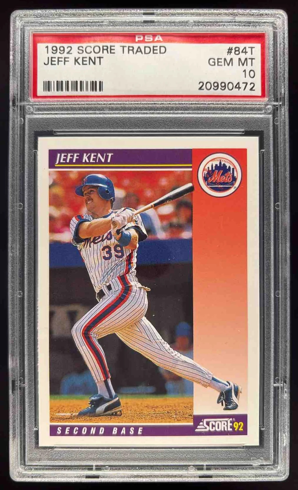 1992 Score Rookie & Traded #84T Jeff Kent RC PSA 10