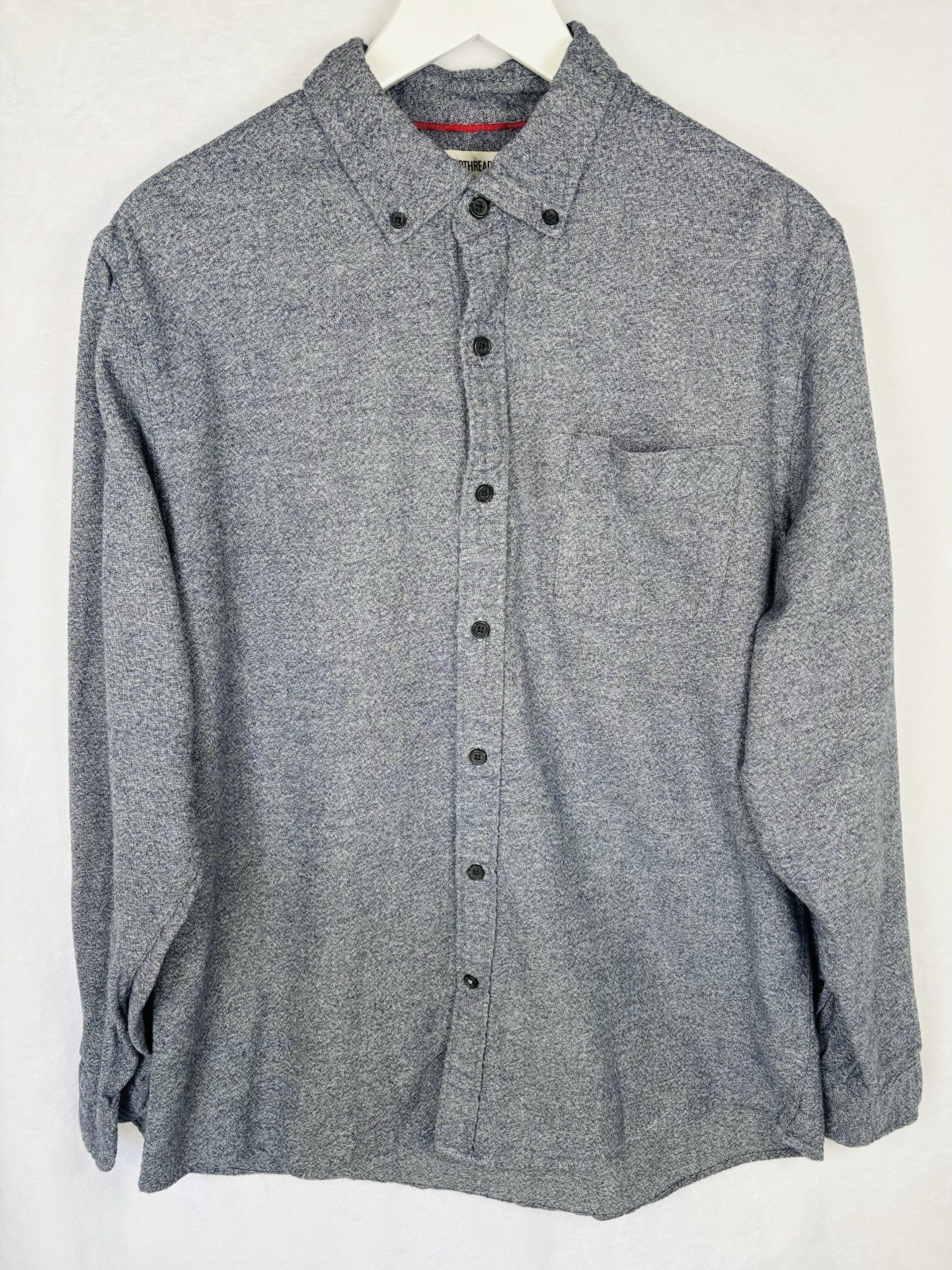 Goodthreads Blue 100% Cotton Flannel Standard Fit Button Fro