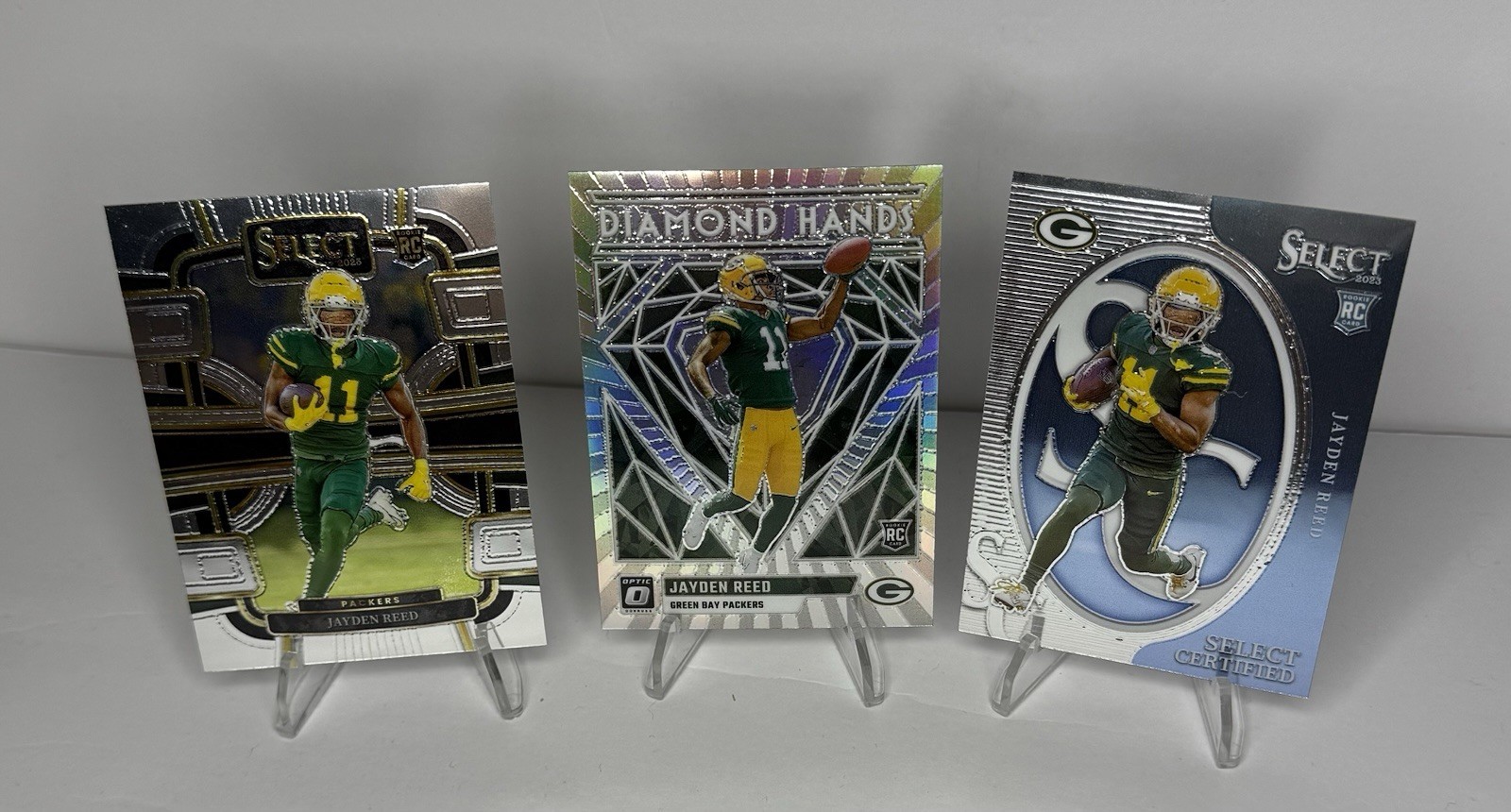 2023 Jayden Reed Rookie Silver Diamond Hands / Select Certified RC / Select RC