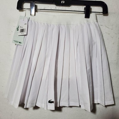 Lacoste Sport Skirt Skort Girls 10 White Pleated Tennis Built-In Shorts 447286
