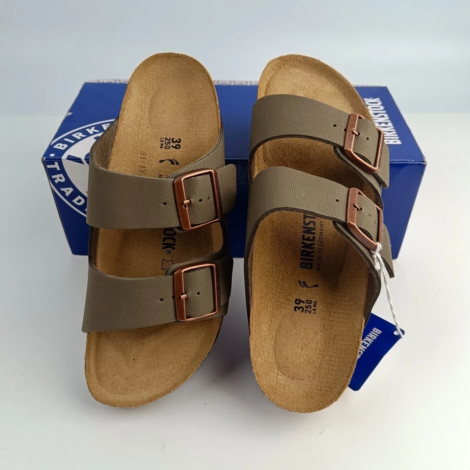 Sandalias Birkenstock Arizona Stone Birko-Flor cómodas de cuero para hombre y mujer zapatos Foto 2 de 4