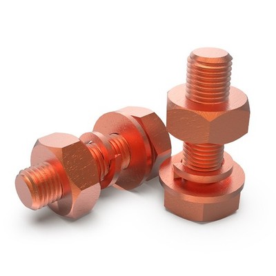 T2 Copper Hexagon Head Set Screw+Nut+Flat/Spring Washer Kit M3,4,5,6,8,10,12,14