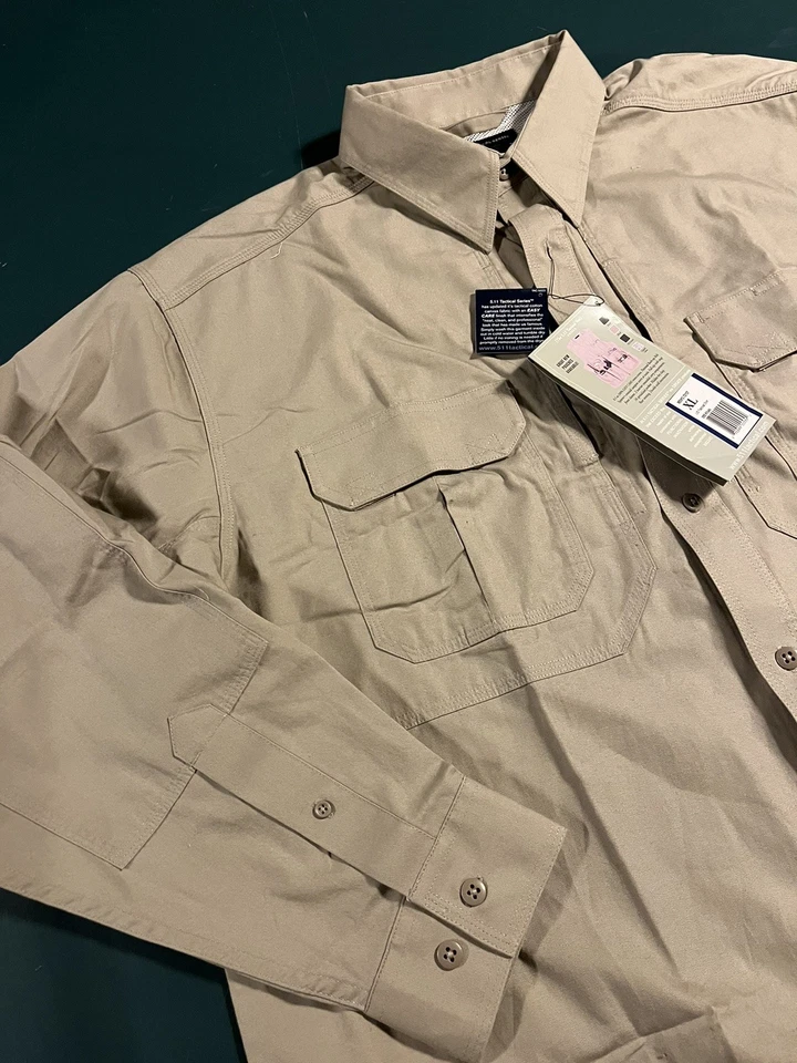 NUEVA 5.11 Tactical Series Camisa Utilitaria Caqui Manga Larga Para Hombre XL 72157 NUEVA CON ETIQUETAS  Foto 4 de 4