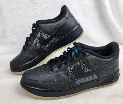 Nike Air Air Force 1 Space Jam Computer Chip Black Sneakers Shoes Youth 7Y 