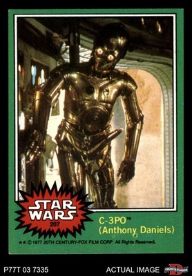 1977 Topps Star Wars #207 C-3PO Anthony Daniels ERR ERROR VARIATION 7 - NM