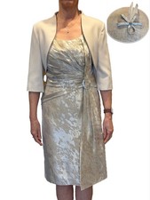 Ispirato Mother of the Bride Dress, Jacket and Hat Wedding Outfit Size UK12