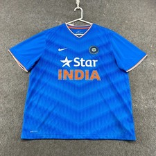 India National Cricket Team Jersey Mens 3XL Blue Swoosh Dri Fit 2015 Polyester
