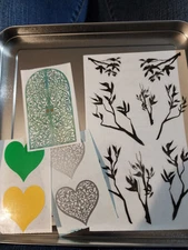 Mrs. Grossman Sticker Sheet ~ Brush Branches, Hearts and Garden Gate