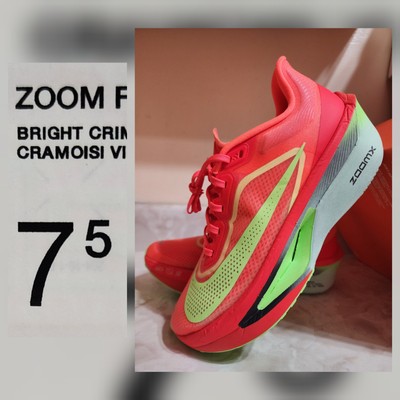 Men's Size 7.5 Nike Zoom Fly 6 FN8454-601 Bright Crimson Lime Mint