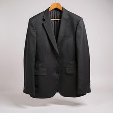 Giorgio Armani Sport Coat 42  Chest Le Collezioni Black Striped 2 Button Career