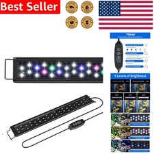 LED Aquarium Light Full Spectrum for 12-14 Inch Tank, Timer Auto On Off, 5 Le...