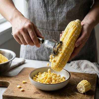 Durable Stainless Steel Corn Peeler Easy Use Food Prep Kitchen Tool